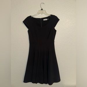 Calvin Klein Cap Sleeve A-Line Dress, Black - Size 6